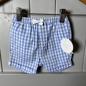 Toddler Boy's Edgehill Collection Blue White gingham Shorts Size 18 Months NEW